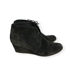 Franco Sarto Black Suede Leather Wedge Shoes